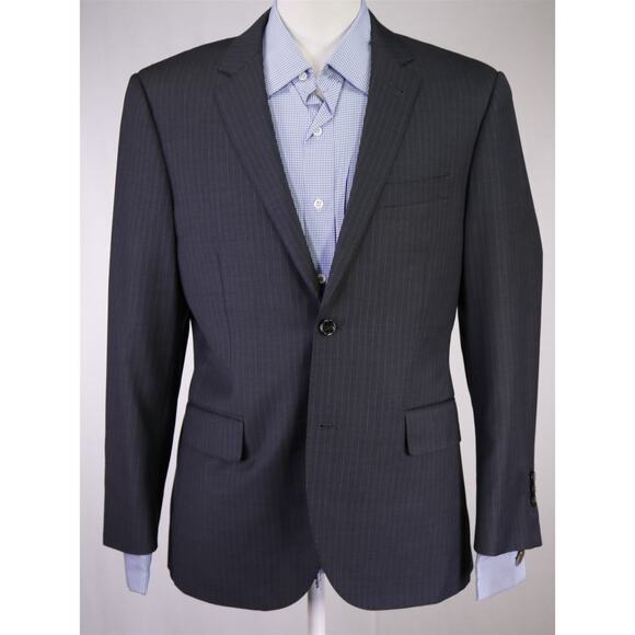 Indochino Custom Gray Pinstripe 2-Btn Wool Suit Jacket Blazer 40S - Picture 2 of 11